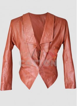 2 Broke Girls Caroline Channing Brown Leather Jacket